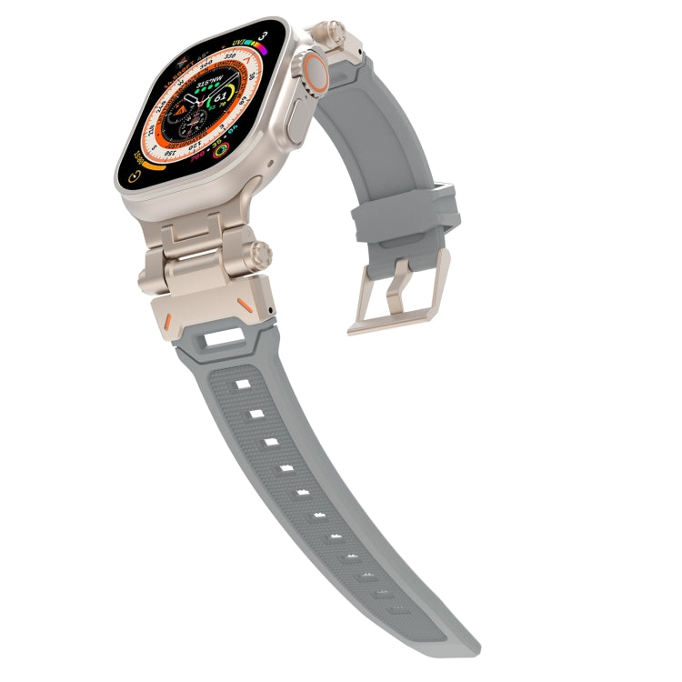 For Apple Watch SE 44mm Stainless Steel Connector TPU Watch Band
