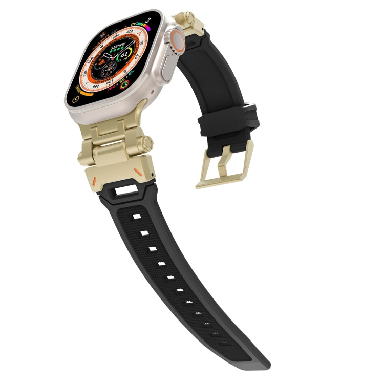 For Apple Watch Series 5 44mm Stainless Steel Connector TPU Watch Band