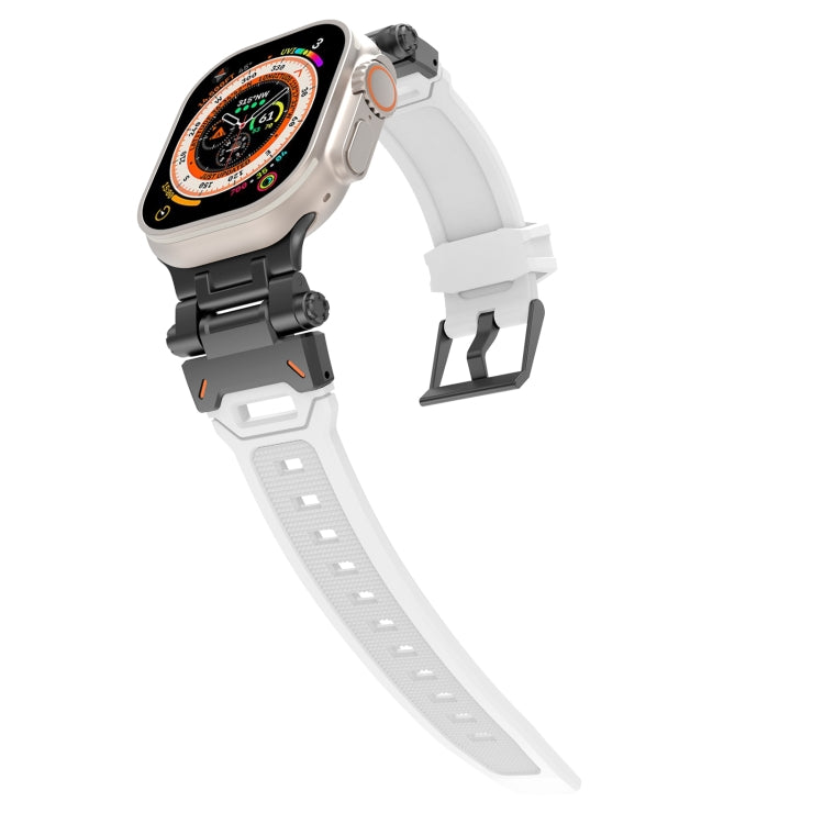 For Apple Watch Series 4 44mm Stainless Steel Connector TPU Watch Band