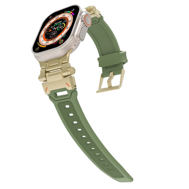 For Apple Watch Series 4 44mm Stainless Steel Connector TPU Watch Band
