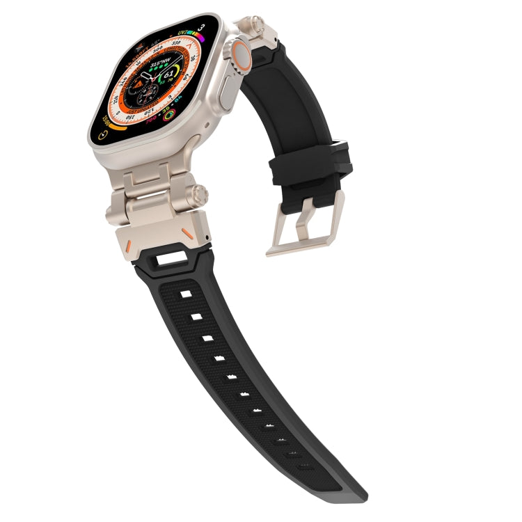 For Apple Watch Series 3 42mm Stainless Steel Connector TPU Watch Band