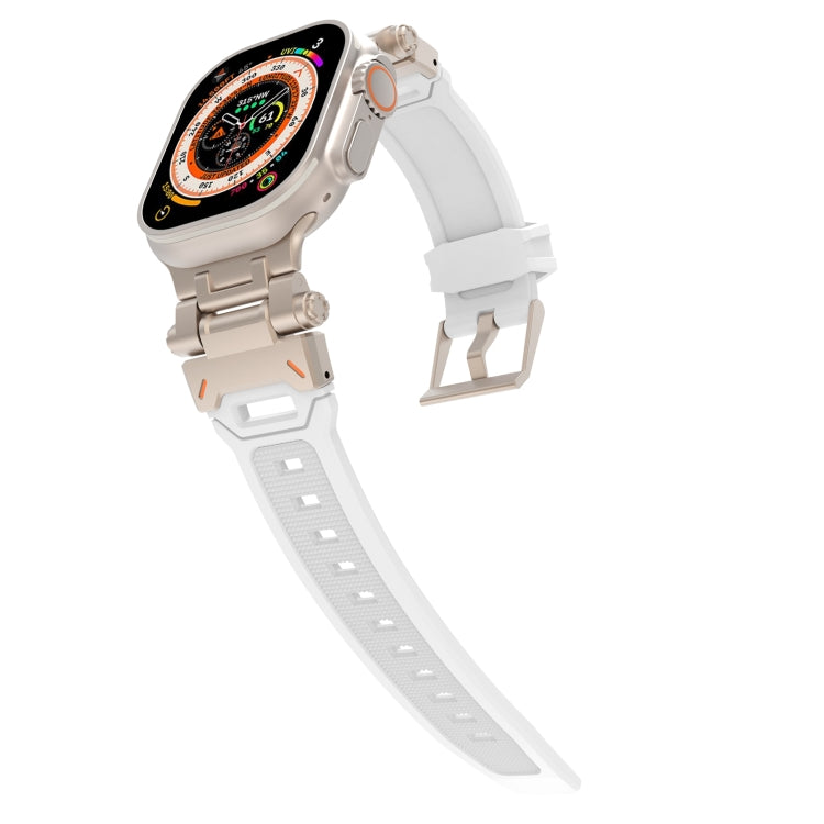 For Apple Watch Series 3 42mm Stainless Steel Connector TPU Watch Band