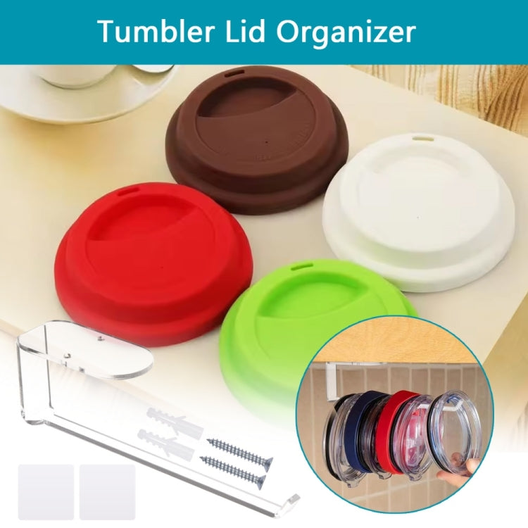 YX102 Acrylic Cup Lid Storage Rack - Transparent