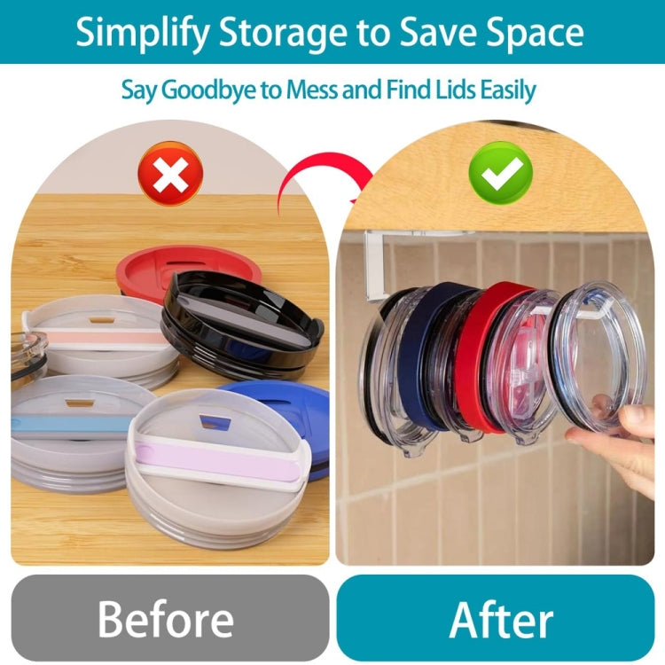YX102 Acrylic Cup Lid Storage Rack - Transparent