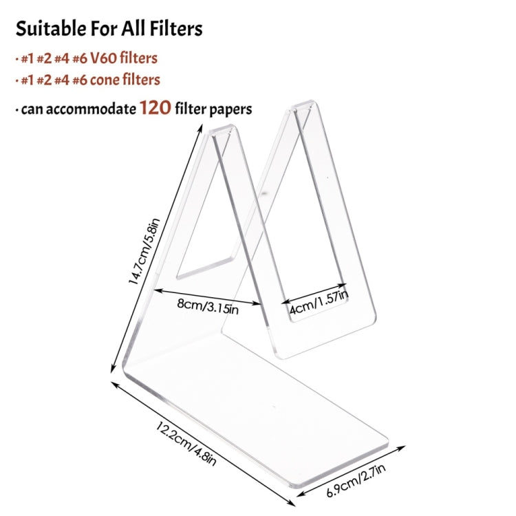 2pcs YX103 Acrylic Coffee Filter Holder