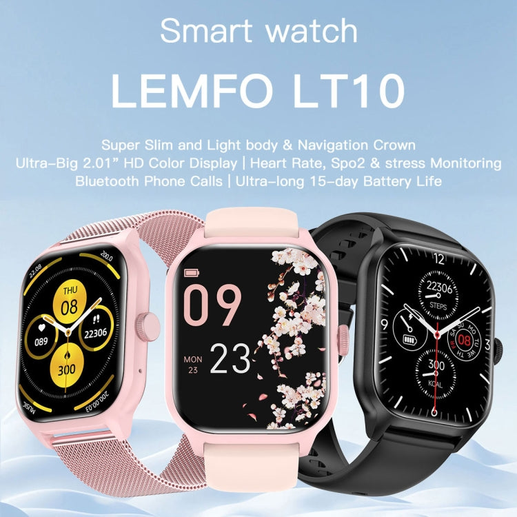 LEMFO LT10 2.01 inch TFT Screen Smart Watch Supports Bluetooth Call / Health Monitoring, Silicone Strap