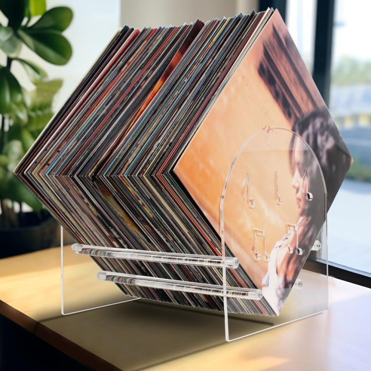 YX107 Acrylic Vinyl Record Display Stand - Transparent