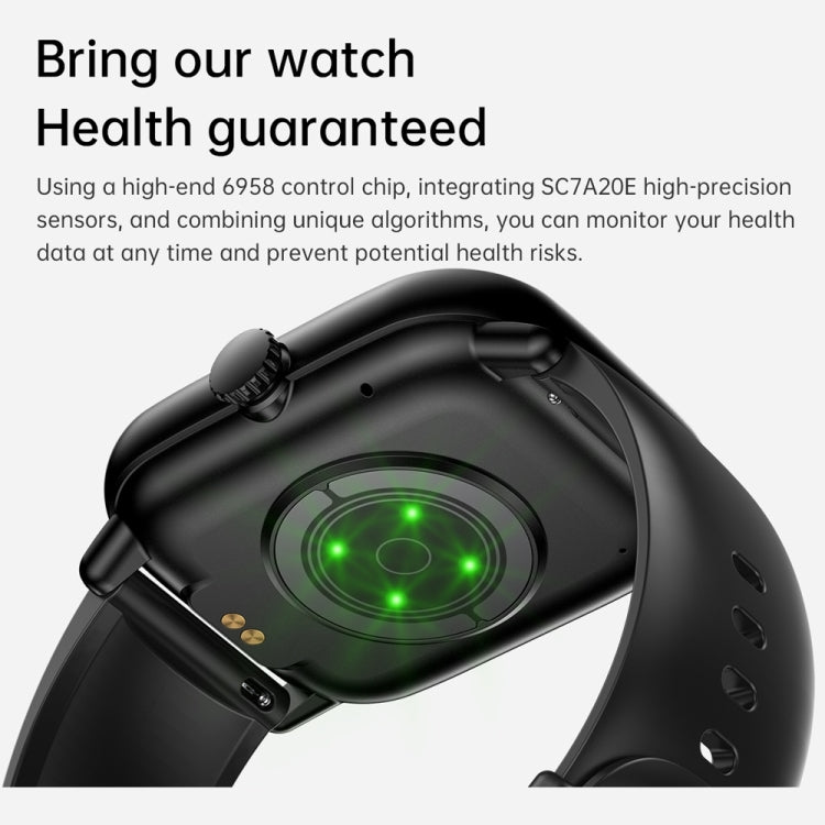 Y80 2.01 inch IPS HD Screen Smart Watch Supports Bluetooth Call / Health Monitoring - Black