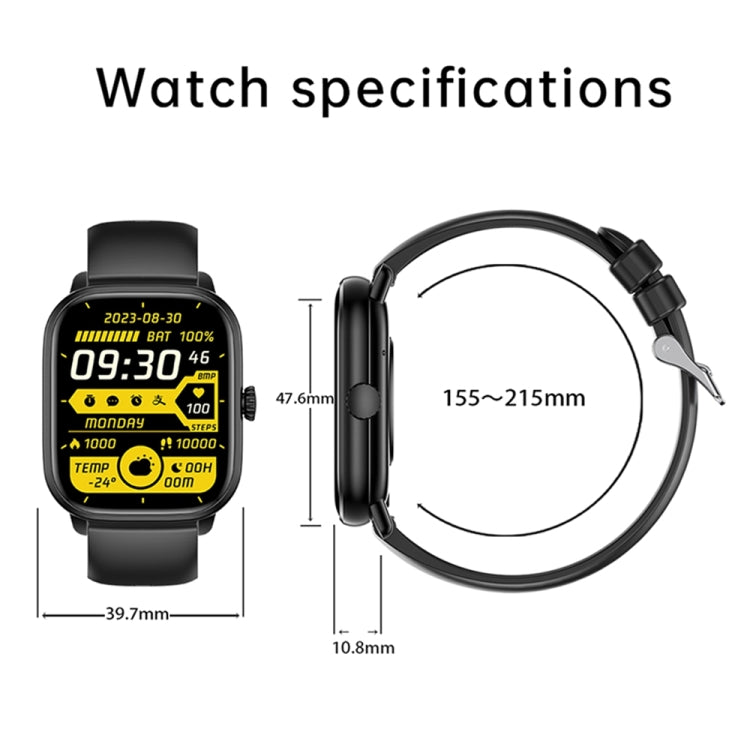 Y80 2.01 inch IPS HD Screen Smart Watch Supports Bluetooth Call / Health Monitoring - Black