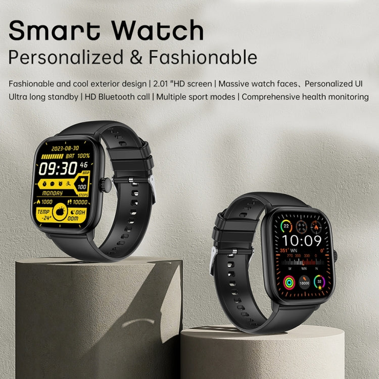Y80 2.01 inch IPS HD Screen Smart Watch Supports Bluetooth Call / Health Monitoring - Black
