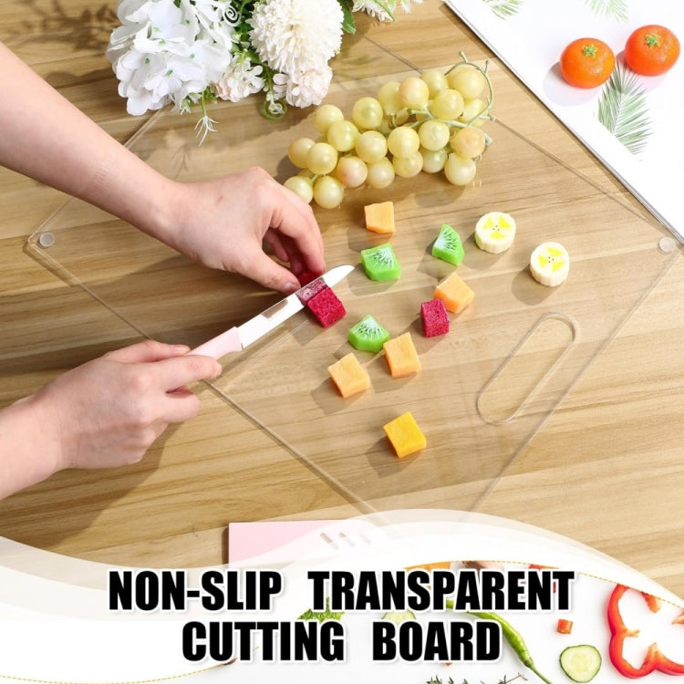 YX111 Acrylic Fruit Vegetable Cutting Board with Anti-slip Pad - Transparent