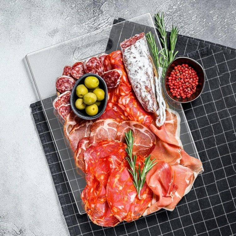 YX111 Acrylic Fruit Vegetable Cutting Board with Anti-slip Pad - Transparent