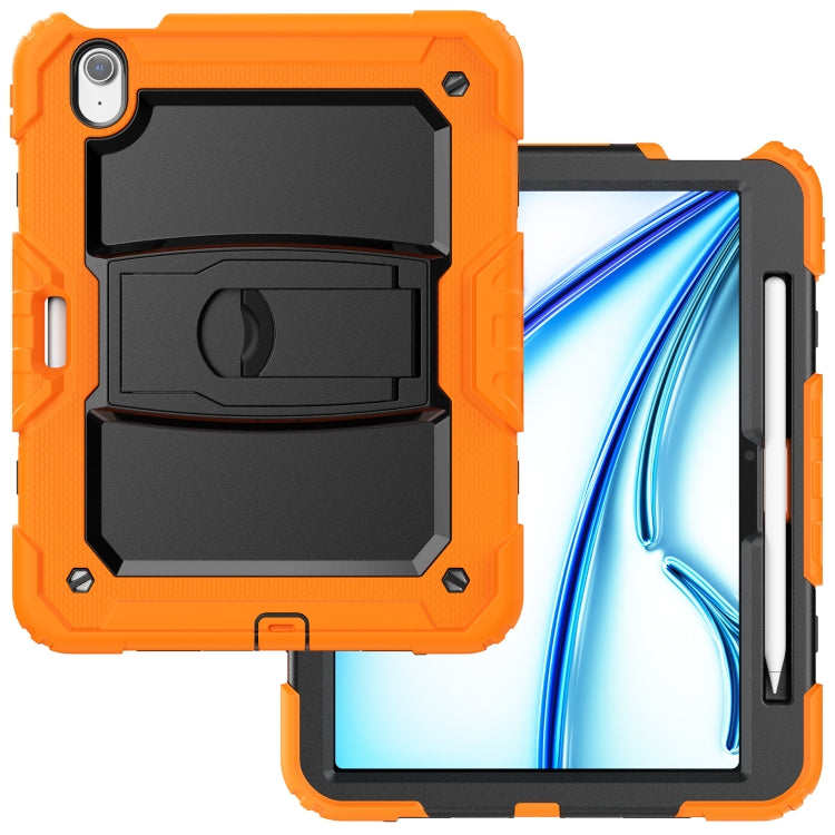 For iPad Air 11 2026 / 2025 / 2024 Silicone Hydric PC Tablet Case with Shoulder Strap & Holder
