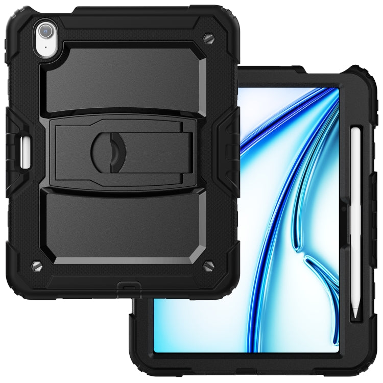 For iPad Air 11 2026 / 2025 / 2024 Silicone Hydric PC Tablet Case with Shoulder Strap & Holder