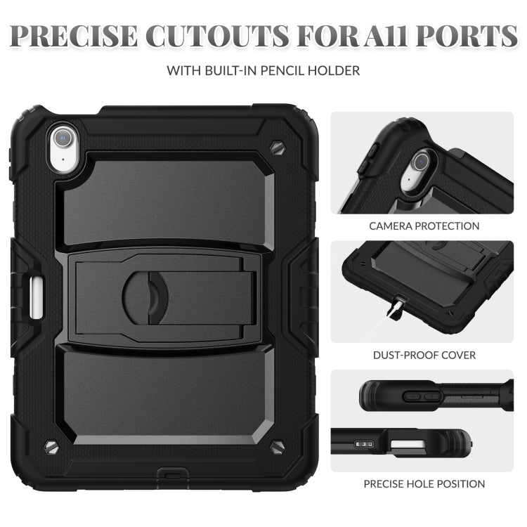 For iPad Air 11 2026 / 2025 / 2024 Silicone Hydric PC Tablet Case with Shoulder Strap & Holder
