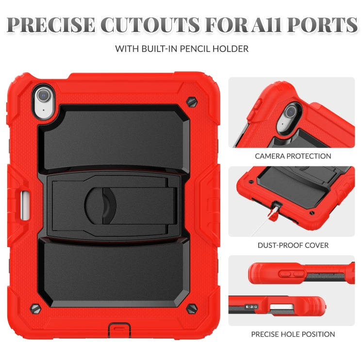 For iPad Air 11 2026 / 2025 / 2024 Silicone Hydric PC Tablet Case with Shoulder Strap & Holder