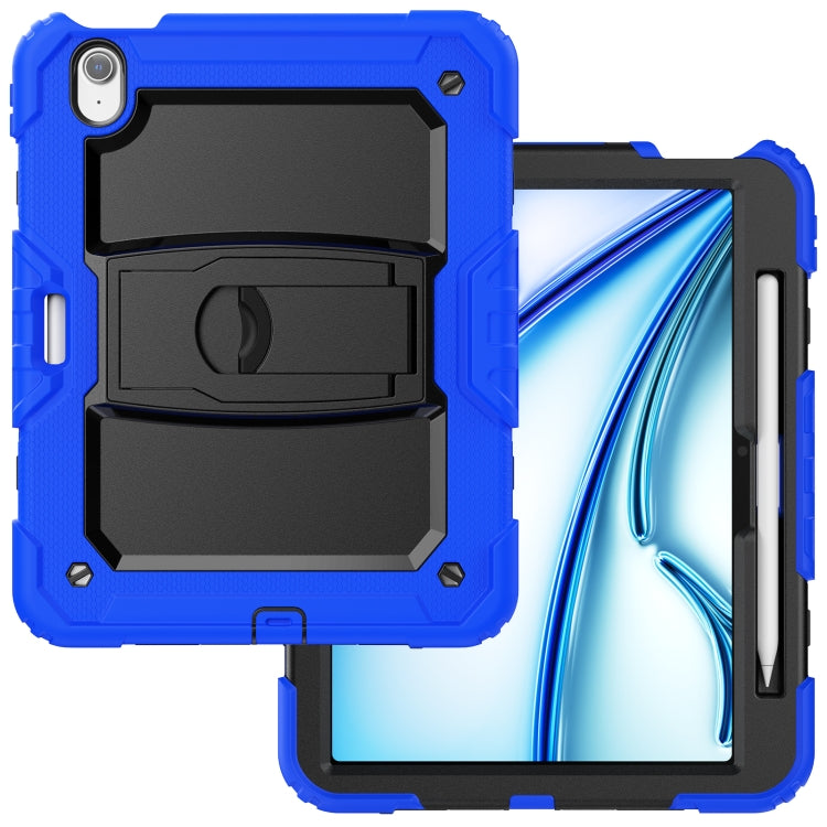 For iPad Air 11 2026 / 2025 / 2024 Silicone Hydric PC Tablet Case with Shoulder Strap & Holder