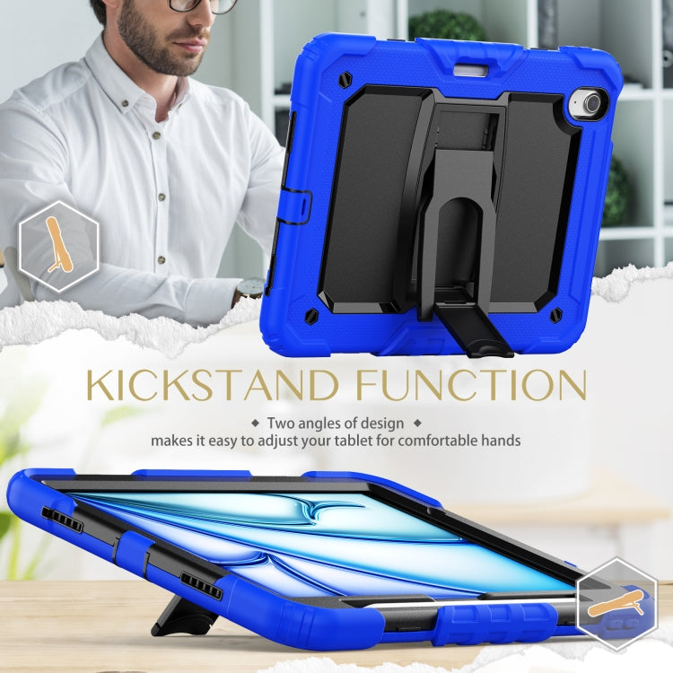 For iPad Air 11 2026 / 2025 / 2024 Silicone Hydric PC Tablet Case with Shoulder Strap & Holder