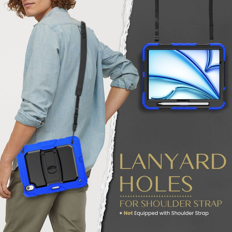 For iPad Air 11 2026 / 2025 / 2024 Silicone Hydric PC Tablet Case with Shoulder Strap & Holder