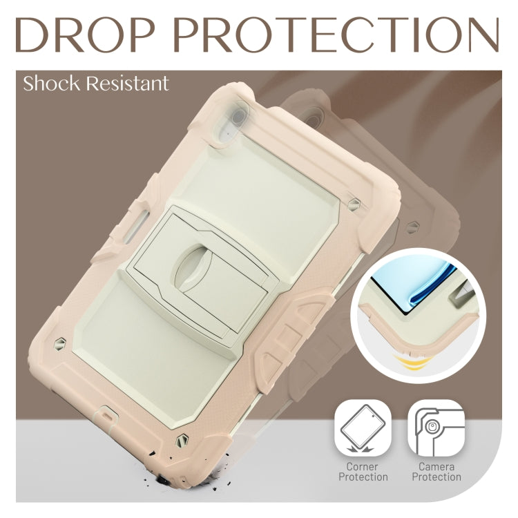 For iPad Air 11 2026 / 2025 / 2024 Silicone Hydric PC Tablet Case with Shoulder Strap & Holder