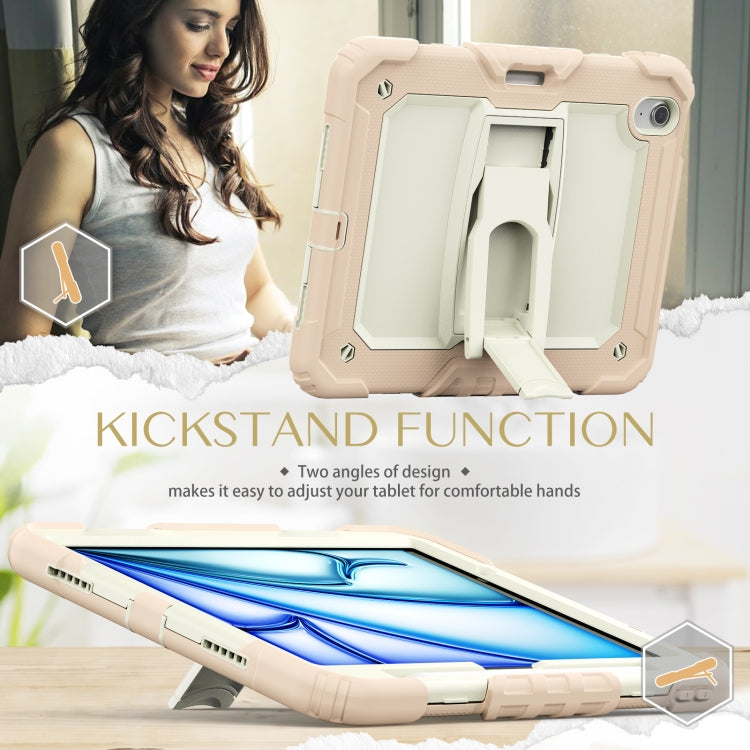 For iPad Air 11 2026 / 2025 / 2024 Silicone Hydric PC Tablet Case with Shoulder Strap & Holder