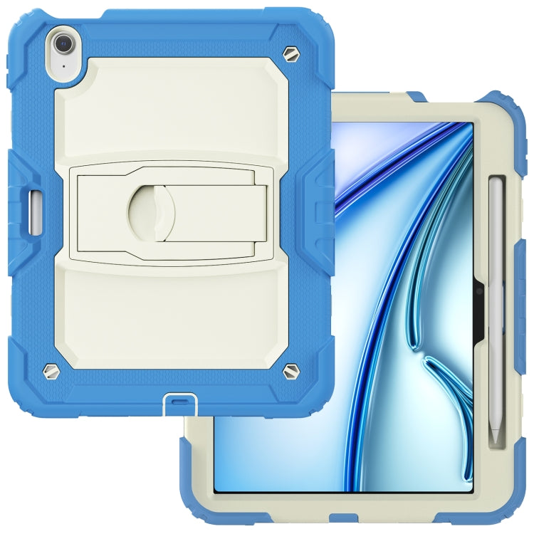 For iPad Air 11 2026 / 2025 / 2024 Silicone Hydric PC Tablet Case with Shoulder Strap & Holder