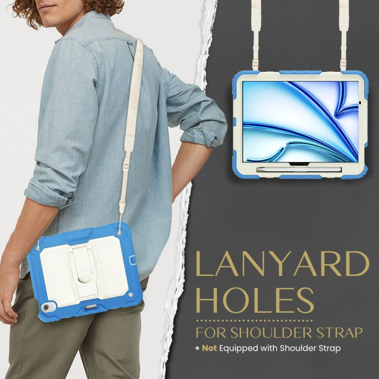 For iPad Air 11 2026 / 2025 / 2024 Silicone Hydric PC Tablet Case with Shoulder Strap & Holder