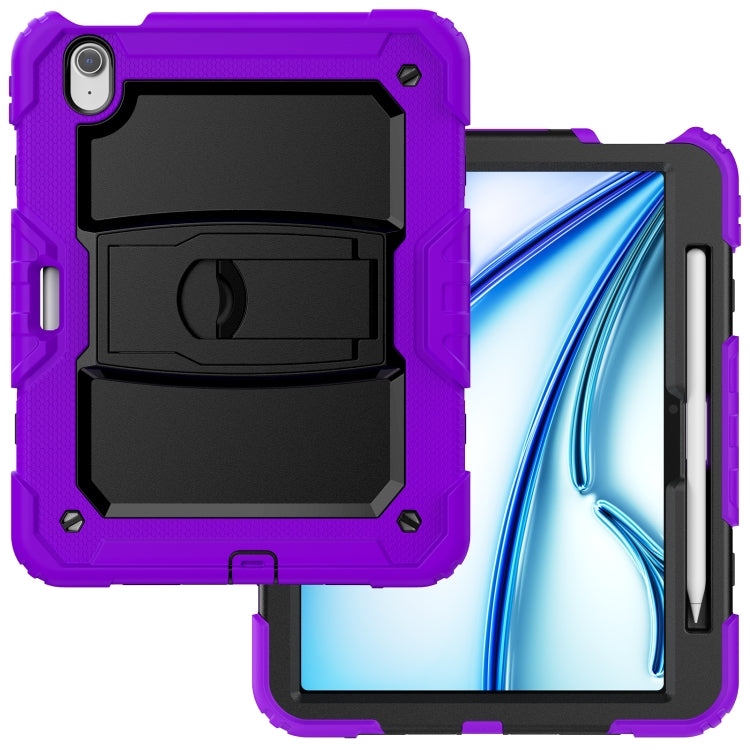 For iPad Air 11 2026 / 2025 / 2024 Silicone Hydric PC Tablet Case with Shoulder Strap & Holder