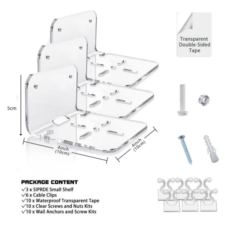 YX112 3pcs Acrylic Small Wall Mount