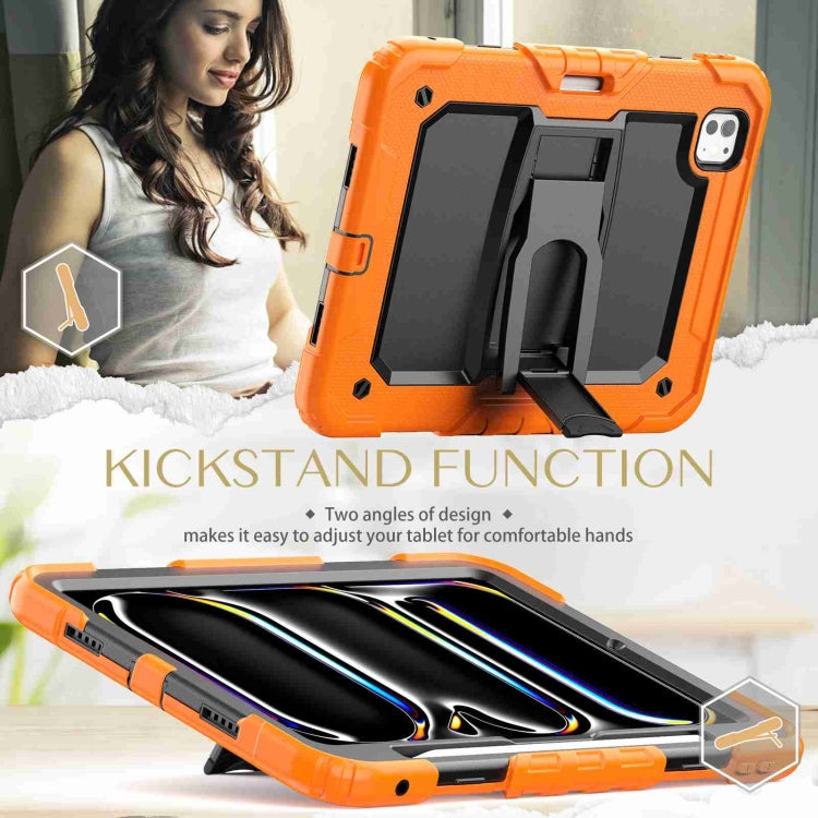 For iPad Pro 11 2025 / 2024 Silicone Hydric PC Tablet Case with Shoulder Strap & Holder
