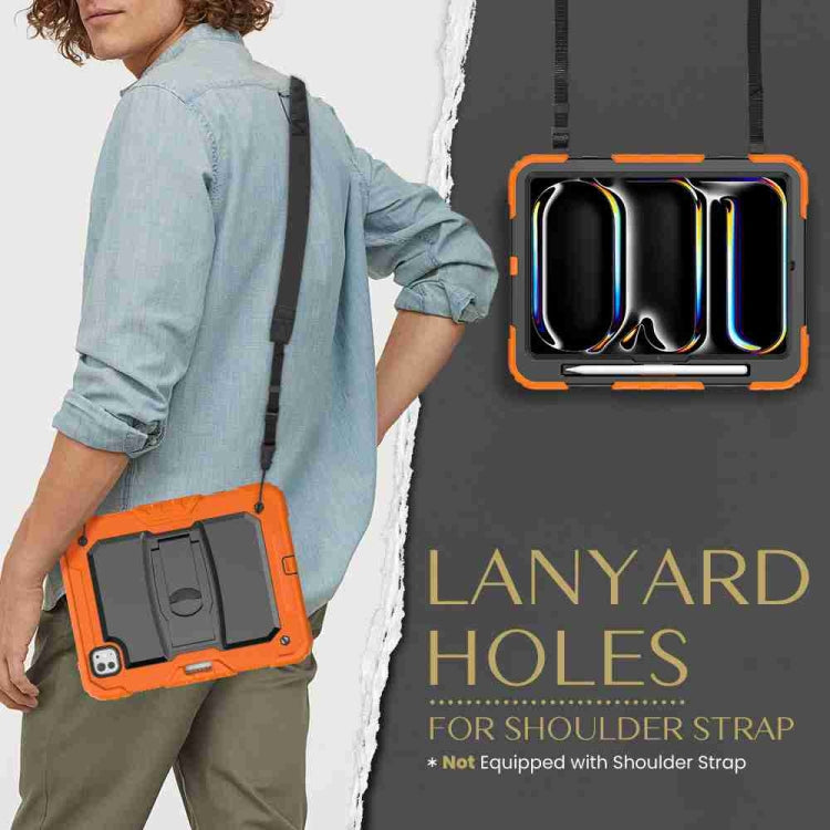 For iPad Pro 11 2025 / 2024 Silicone Hydric PC Tablet Case with Shoulder Strap & Holder