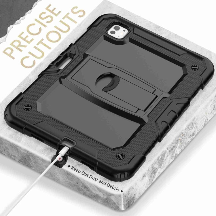 For iPad Pro 11 2025 / 2024 Silicone Hydric PC Tablet Case with Shoulder Strap & Holder