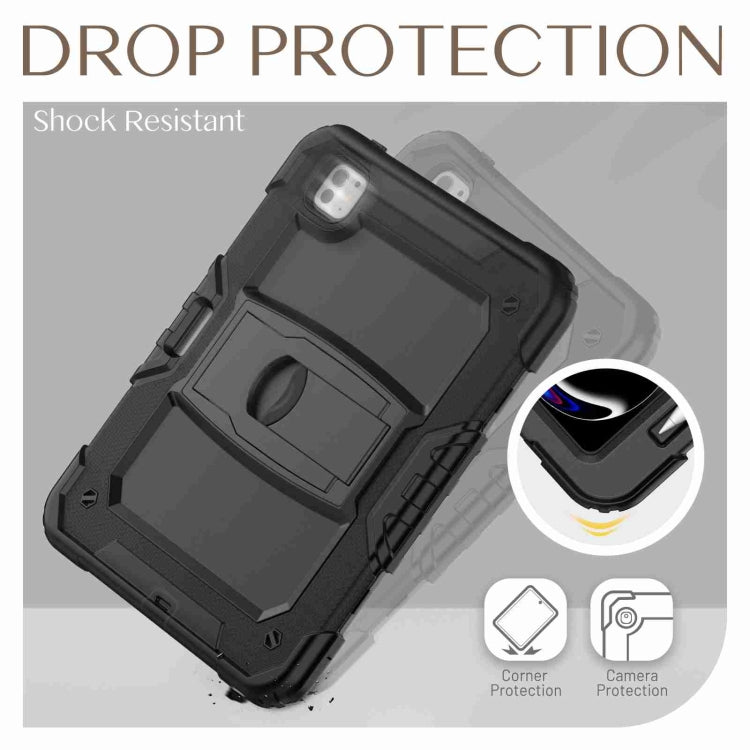 For iPad Pro 11 2025 / 2024 Silicone Hydric PC Tablet Case with Shoulder Strap & Holder