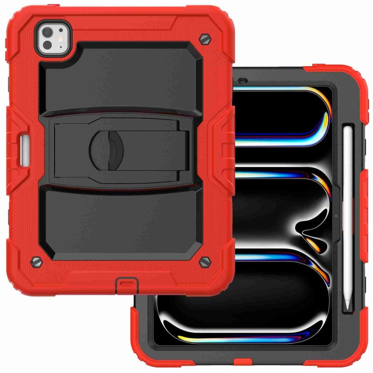 For iPad Pro 11 2025 / 2024 Silicone Hydric PC Tablet Case with Shoulder Strap & Holder