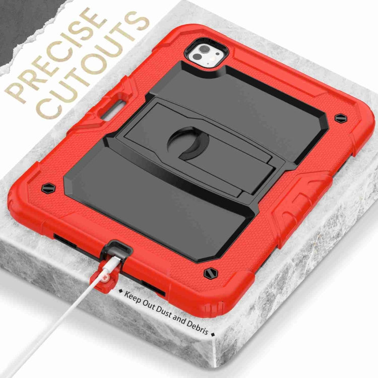 For iPad Pro 11 2025 / 2024 Silicone Hydric PC Tablet Case with Shoulder Strap & Holder