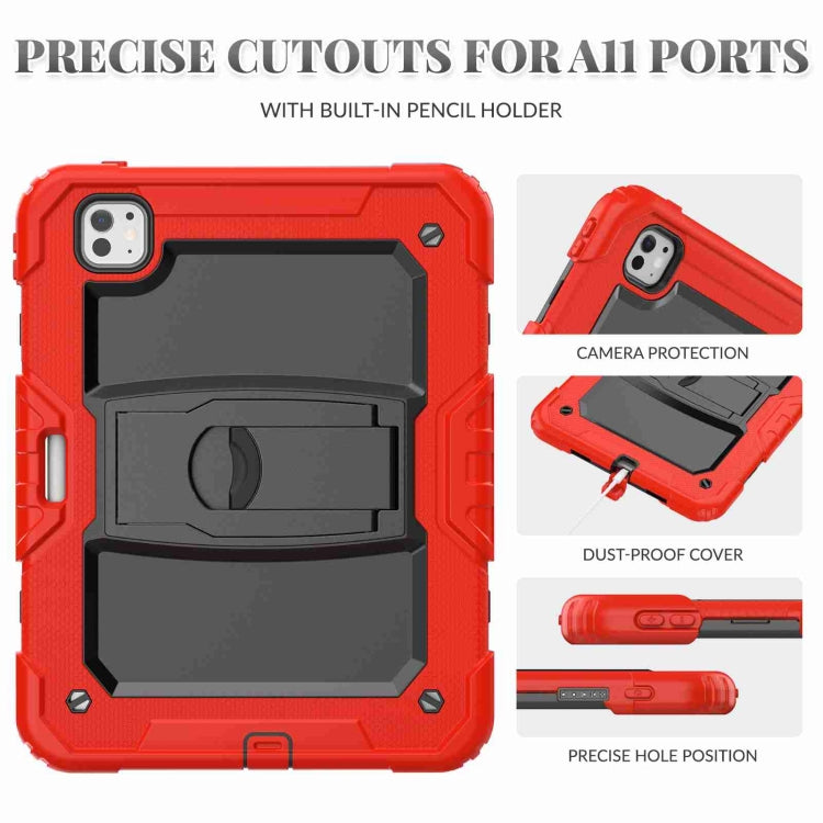 For iPad Pro 11 2025 / 2024 Silicone Hydric PC Tablet Case with Shoulder Strap & Holder