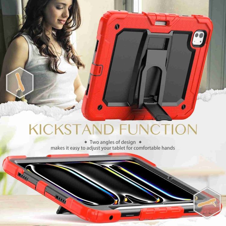 For iPad Pro 11 2025 / 2024 Silicone Hydric PC Tablet Case with Shoulder Strap & Holder