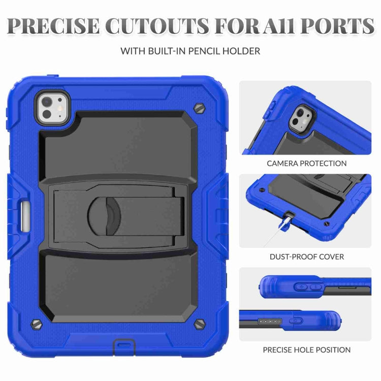 For iPad Pro 11 2025 / 2024 Silicone Hydric PC Tablet Case with Shoulder Strap & Holder