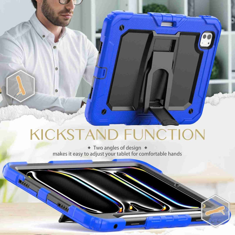 For iPad Pro 11 2025 / 2024 Silicone Hydric PC Tablet Case with Shoulder Strap & Holder