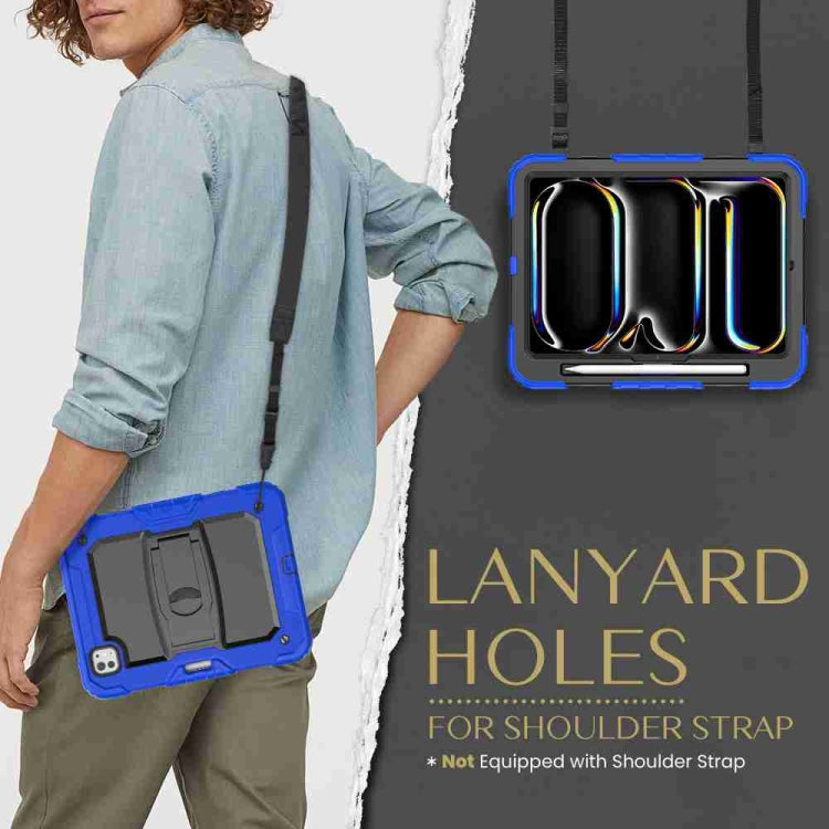 For iPad Pro 11 2025 / 2024 Silicone Hydric PC Tablet Case with Shoulder Strap & Holder