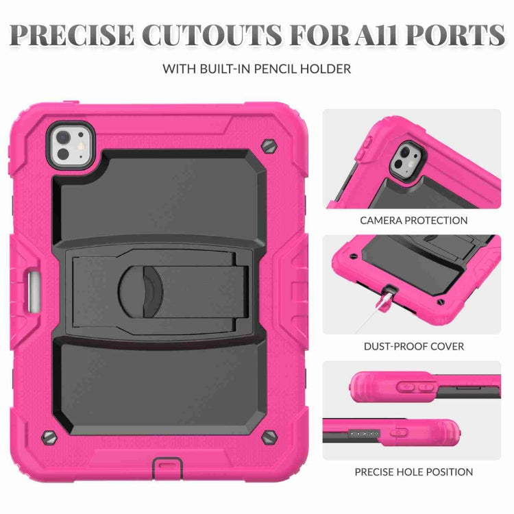 For iPad Pro 11 2025 / 2024 Silicone Hydric PC Tablet Case with Shoulder Strap & Holder