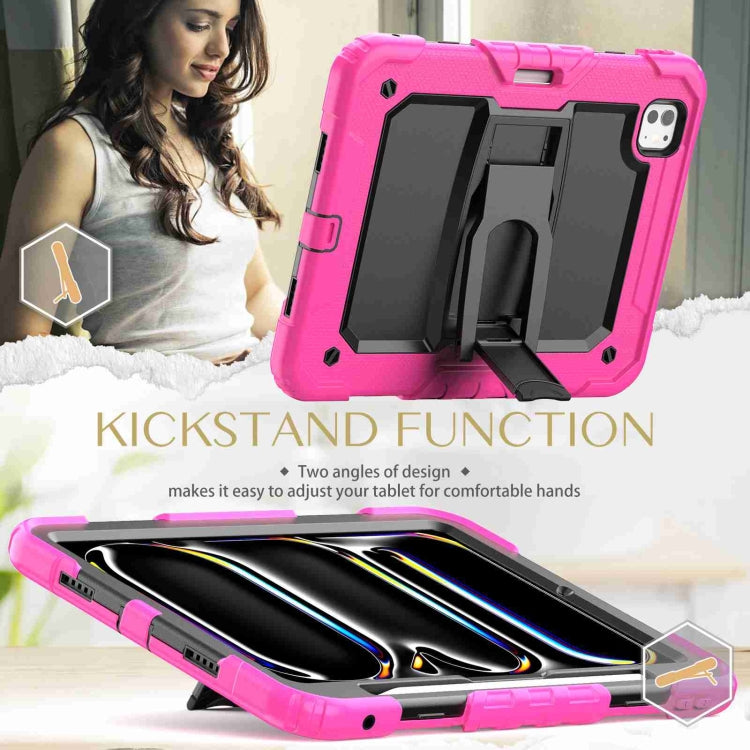 For iPad Pro 11 2025 / 2024 Silicone Hydric PC Tablet Case with Shoulder Strap & Holder