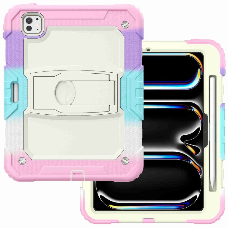For iPad Pro 11 2025 / 2024 Silicone Hydric PC Tablet Case with Shoulder Strap & Holder