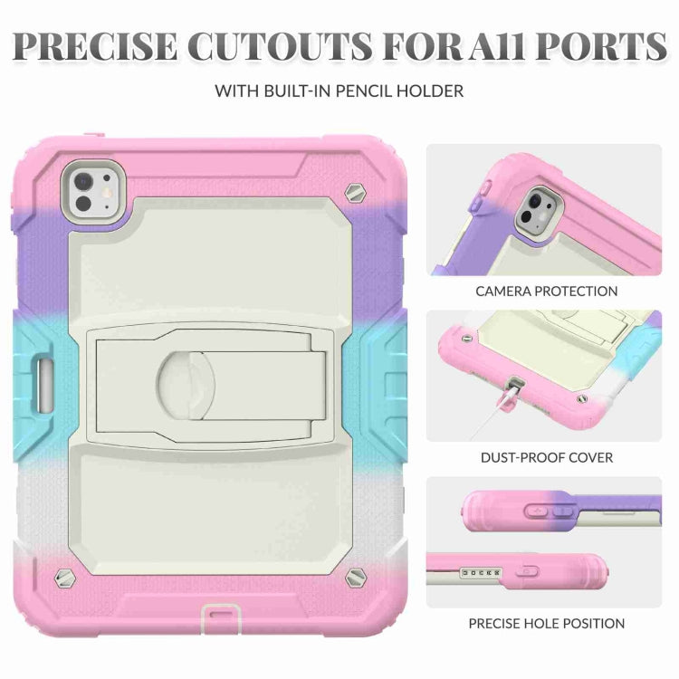 For iPad Pro 11 2025 / 2024 Silicone Hydric PC Tablet Case with Shoulder Strap & Holder