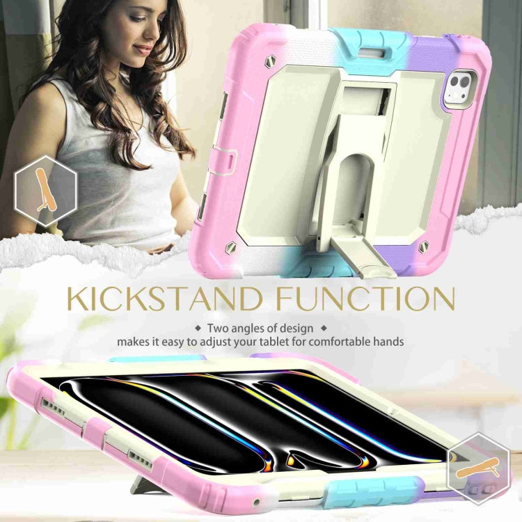 For iPad Pro 11 2025 / 2024 Silicone Hydric PC Tablet Case with Shoulder Strap & Holder