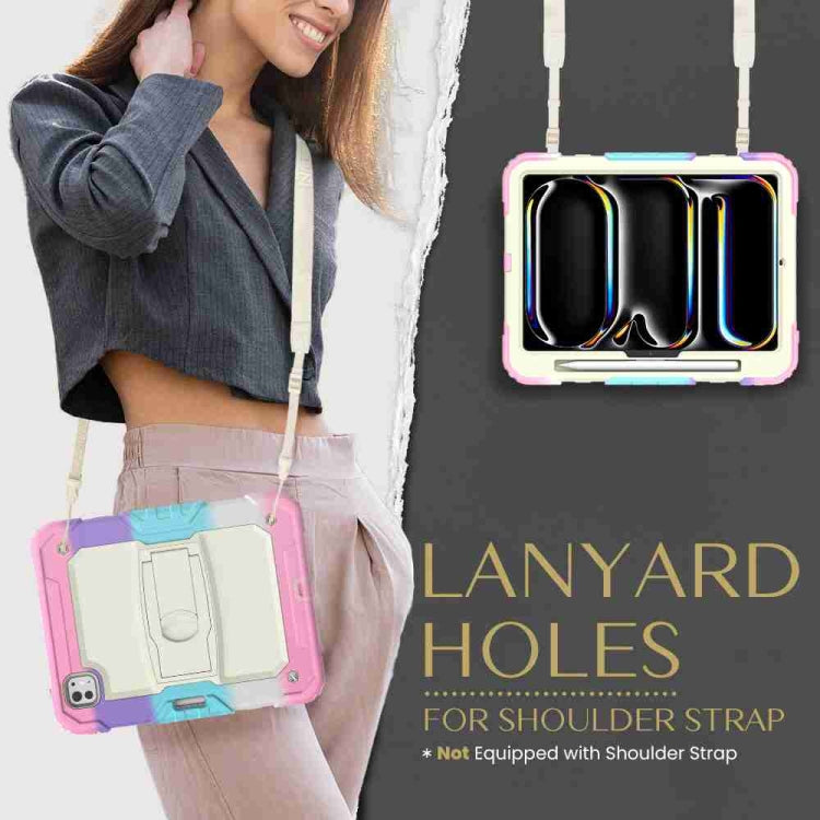 For iPad Pro 11 2025 / 2024 Silicone Hydric PC Tablet Case with Shoulder Strap & Holder