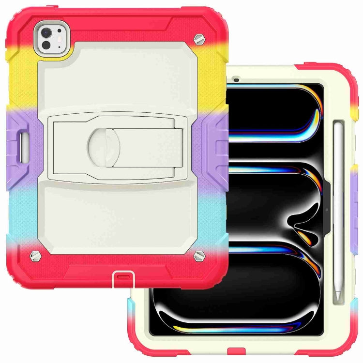 For iPad Pro 11 2025 / 2024 Silicone Hydric PC Tablet Case with Shoulder Strap & Holder