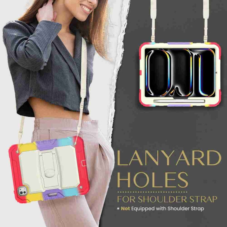 For iPad Pro 11 2025 / 2024 Silicone Hydric PC Tablet Case with Shoulder Strap & Holder