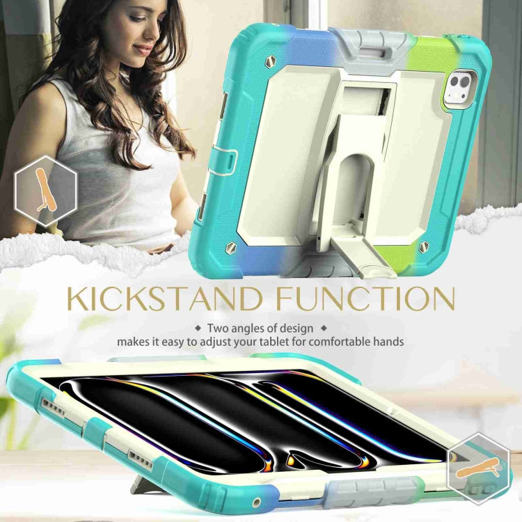 For iPad Pro 11 2025 / 2024 Silicone Hydric PC Tablet Case with Shoulder Strap & Holder