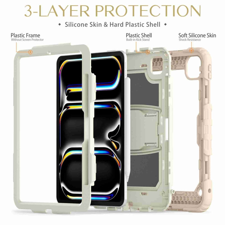 For iPad Pro 11 2025 / 2024 Silicone Hydric PC Tablet Case with Shoulder Strap & Holder